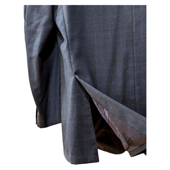 Ermenegildo Zegna Mens Blue 100% Wool Plaid Three Button Blazer Size 40 US - Picture 6 of 9